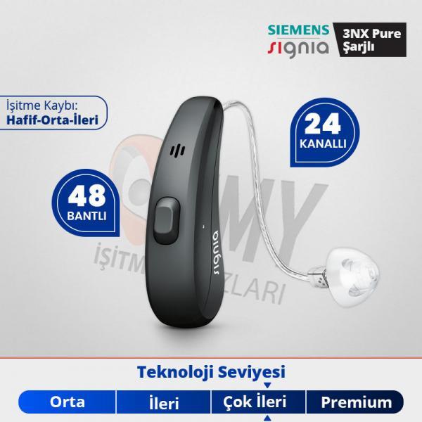 Siemens Signia Pure 3NX Şarjlı İşitme Cihazı fiyatı ve özellikleri emy işitme