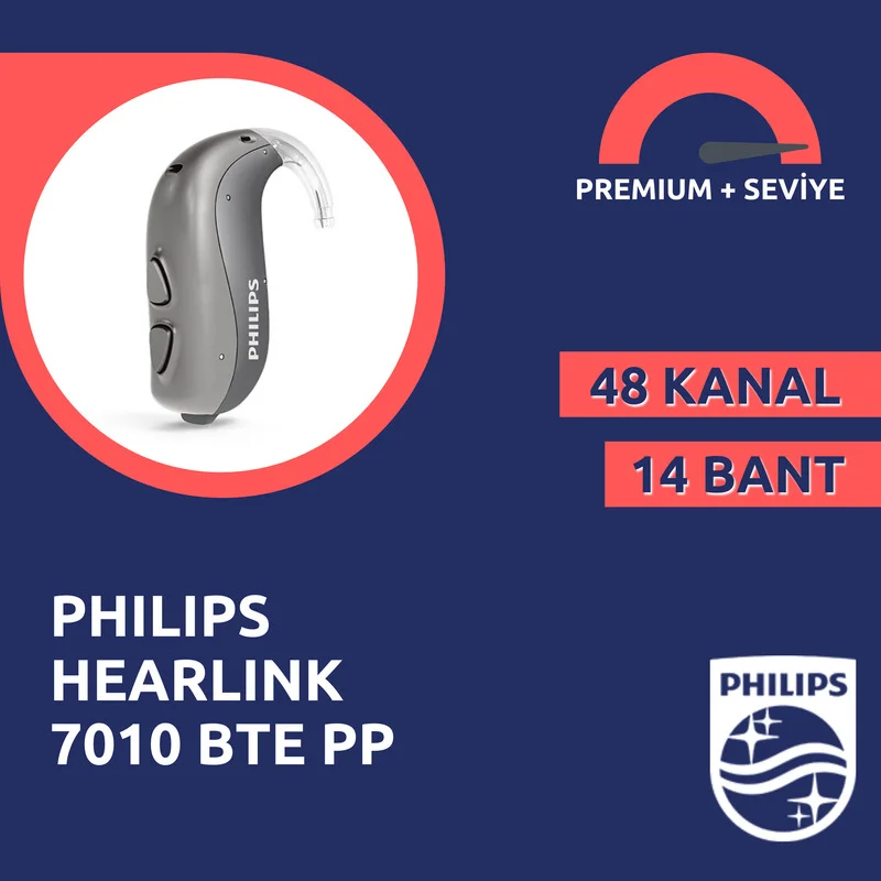 Philips Hearlink 7010 BTE PP premium süper güçlü kulak arkası işitme cihazı
